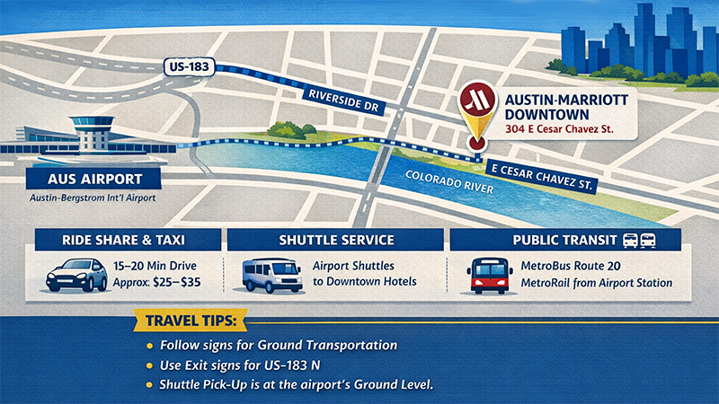 Map preview for Austin Marriott Downtown